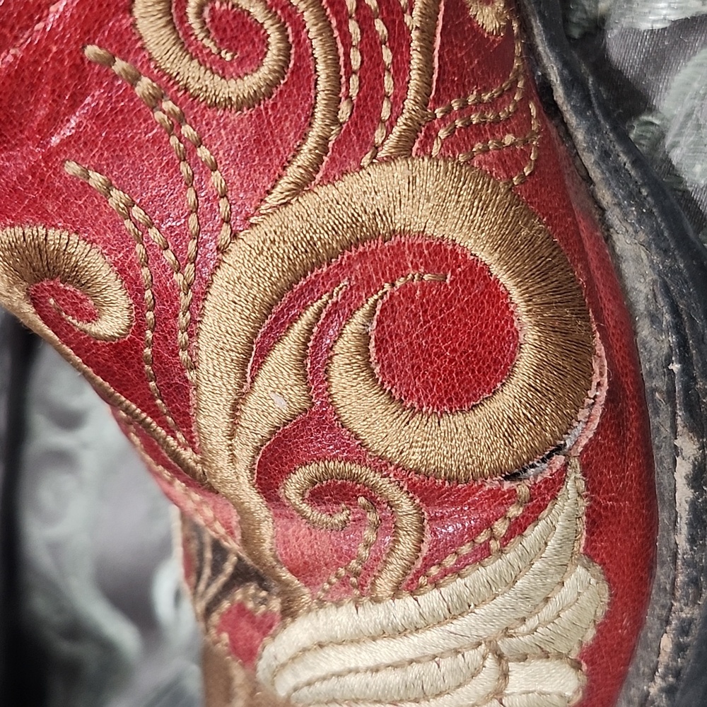 Old Gringo Red Heart With Wings Embroidered Cowboy Or Cowgirl Boots Size 6.5 - Picture 10 of 10